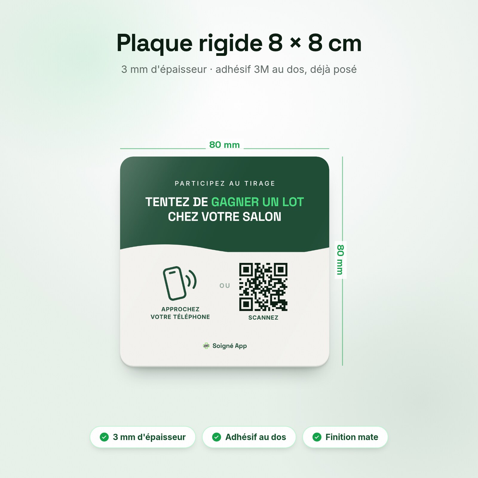 Plaque rigide 8 × 8 cm